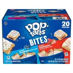 Kellogg's Pop-Tarts Bites Frosted Blueberry/Strawberry Toaster Pastries, 3.5 Oz., 20/Carton (KEE11683)