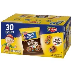 Keebler M&M's Chip Deluxe Mini Chocolate Cookies, 1.6 Oz., 30/Box (209-00466)
