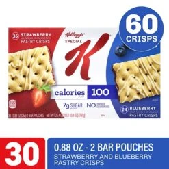 Special K Variety Pack Pastry Crisps, Strawberry/Blueberry, 0.88 Oz., 60/Pack (3800022083)