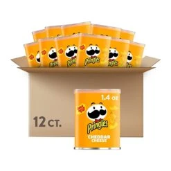 Pringles Grab & Go Cheddar Cheese Crisps, 1.4 Oz., 12 Cans/Carton (3800084556)