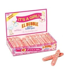 El Bubble Small Bubble Gum Cigar Boy .7 Oz.; 36 Count Cigars, Pink.