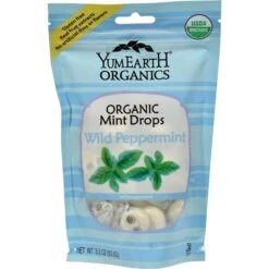 Yummy Earth Organic Candy Drops, Wild Peppermint, 3.3 Oz, 3/Pack