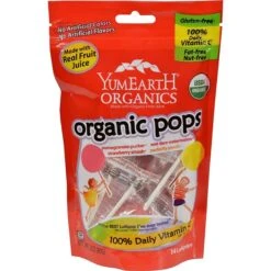 Yummy Earth Organic Lollipops Assorted Flavors, 3 Oz, Case Of 6