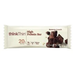 ThinkThin High Protein Bars, Brownie Crunch, 2.1 Oz, 10/Pack (209-02478)