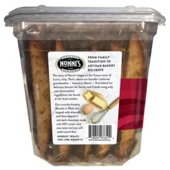 Nonni's Individually Wrapped Dark Chcolate Almond Italian Cookies, .86oz Value Pack Of 25 In A 21.5oz Tub