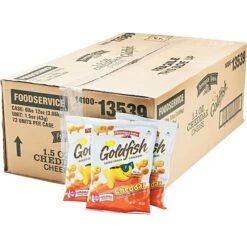 Goldfish Cheddar Crackers, 1.5 Oz., 72 Packs/Box (CAM13539) 7 Goldfish Cheddar Crackers, 1.5 Oz., 72 Packs/Box (CAM13539) -Gerber || Lindt || Mars Sales s0161818 s7