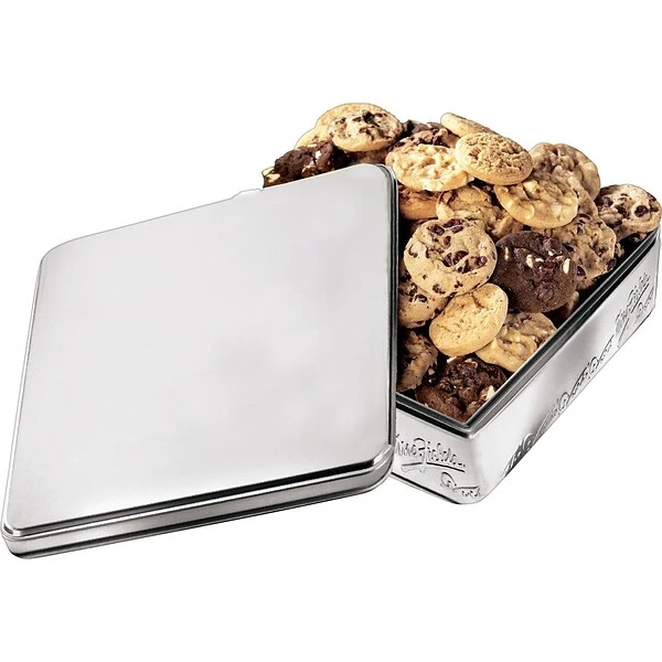Mrs. Fields® Original Cookies Silver Tin, 60 Nibblers® 3 Mrs. Fields® Original Cookies Silver Tin, 60 Nibblers®