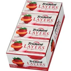 Trident Layers Sugar Free Wild Strawberry & Tangy Citrus Gum, 14 Pieces/Pack, 12/Box (AMC60001)