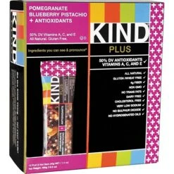 KIND Plus Nutrition Boost Bars, Pomegranate Blueberry Pistachio Plus Antioxidants, Snack Bar, 1.4 Oz (17221)