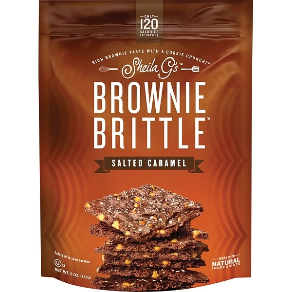 Sheila G's Salted Caramel Brownie Brittle, 5 Oz., 12/Carton (SGB01238) 3 Sheila G's Salted Caramel Brownie Brittle, 5 Oz., 12/Carton (SGB01238)