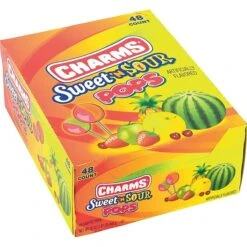 Charms Sweet & Sour Pops Lollipops, Assorted Flavors, 48 Pieces (209-00128)