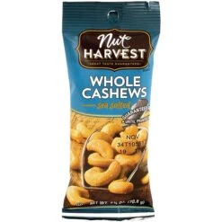 Nut Harvest Sea Salted Whole Cashews, 2.5 Oz, 8 Pack