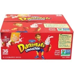 Dannon Danimals Explosion & Swingin' Strawberry Bananas Smoothies, 36/Pack (902-00019) -Gerber || Lindt || Mars Sales s1113997 s7