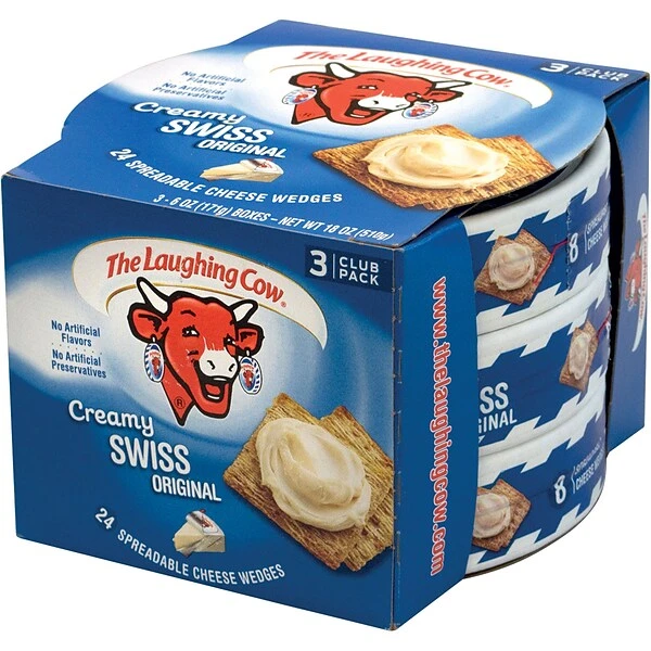 The Laughing Cow Creamy Creamy Swiss Cheese, 3/Pack (902-00065) 3 The Laughing Cow Creamy Creamy Swiss Cheese, 3/Pack (902-00065)