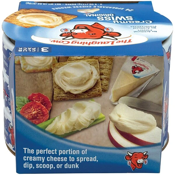 The Laughing Cow Creamy Creamy Swiss Cheese, 3/Pack (902-00065) 4 The Laughing Cow Creamy Creamy Swiss Cheese, 3/Pack (902-00065) - Image 2