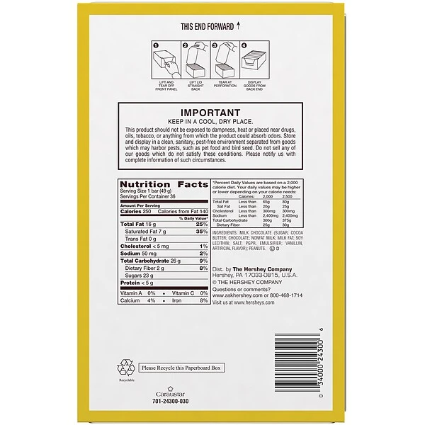 MR. GOODBAR Milk Chocolate Bars, 1.75 Oz, 36 Count 5 MR. GOODBAR Milk Chocolate Bars, 1.75 Oz, 36 Count - Image 3