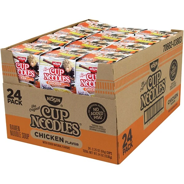 NISSIN Cup Noodles Chicken Flavor Ramen Noodle Soup, 2.25 Oz, 24 Count (220-00498) 4 NISSIN Cup Noodles Chicken Flavor Ramen Noodle Soup, 2.25 Oz, 24 Count (220-00498) - Image 2
