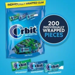 Orbit Variety Bag Sugar Free Gum, Assorted Flavors, 13.4 Oz., 200 Pieces/Pack, 200/Pack (MMM27955) -Gerber || Lindt || Mars Sales s1201833 s7