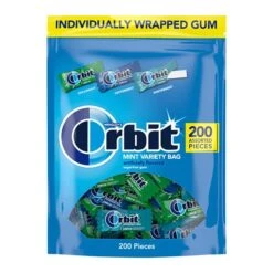 Orbit Variety Bag Sugar Free Gum, Assorted Flavors, 13.4 Oz., 200 Pieces/Pack, 200/Pack (MMM27955)