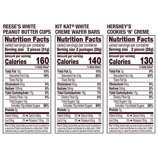 Hershey's Whie Crème Lovers Snack Size Reese's, Hershey's & KiKat White Chocolate Candy Bar, 31.6 Oz. (246-00353) 5 Hershey's Whie Crème Lovers Snack Size Reese's, Hershey's & KiKat White Chocolate Candy Bar, 31.6 Oz. (246-00353) - Image 3