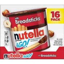 NUTELLA & Go Chocolate Hazelnut Dip With Breadsticks, 1.8 Oz., 16/Pack (220-01135)