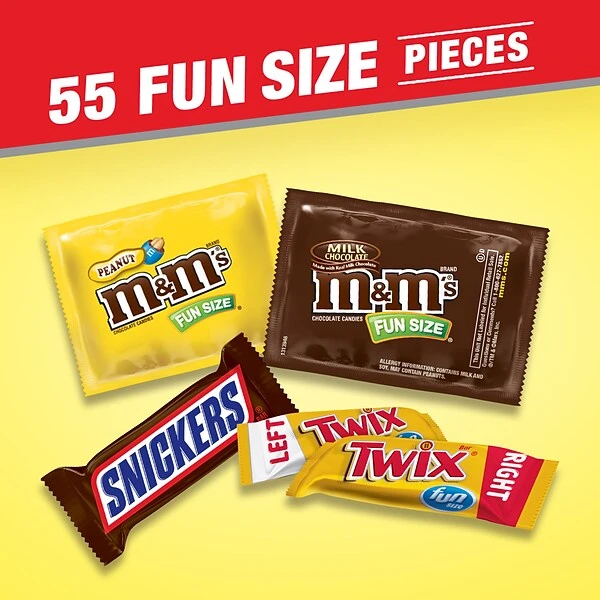 MARS Chocolate Favorites Fun Size Candy Bars 55-Piece Bag, 31.18 Oz., Variety Mix (225-00033) 3 MARS Chocolate Favorites Fun Size Candy Bars 55-Piece Bag, 31.18 Oz., Variety Mix (225-00033)
