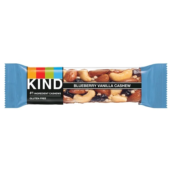 KIND Bar, Blueberry Vanilla & Cashew, 1.4 Oz., 12/Box (PHW18039) 3 KIND Bar, Blueberry Vanilla & Cashew, 1.4 Oz., 12/Box (PHW18039)