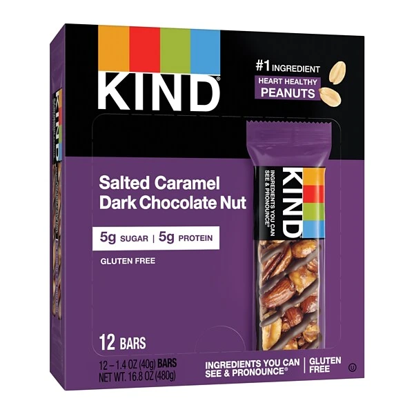 KIND Bar, Salted Caramel & Dark Chocolate, 1.4 Oz., 12/Box (PHW26961) 4 KIND Bar, Salted Caramel & Dark Chocolate, 1.4 Oz., 12/Box (PHW26961) - Image 2