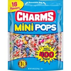 Charms Mini Pops Lollipops, Assorted Flavors, 71.96 Oz., 400 Pieces (CRM34006)