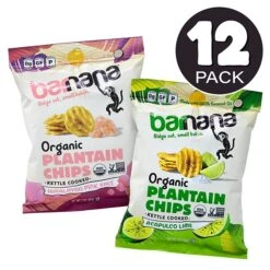 Barnana Himalayan Sea Salt And Lime Plantain Chips Variety Pack, 2 Oz., 12 Bags/Pack (600-00227)