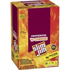 Slim Jim Pepperoni And Cheese, 1.5 Oz, 18 Count