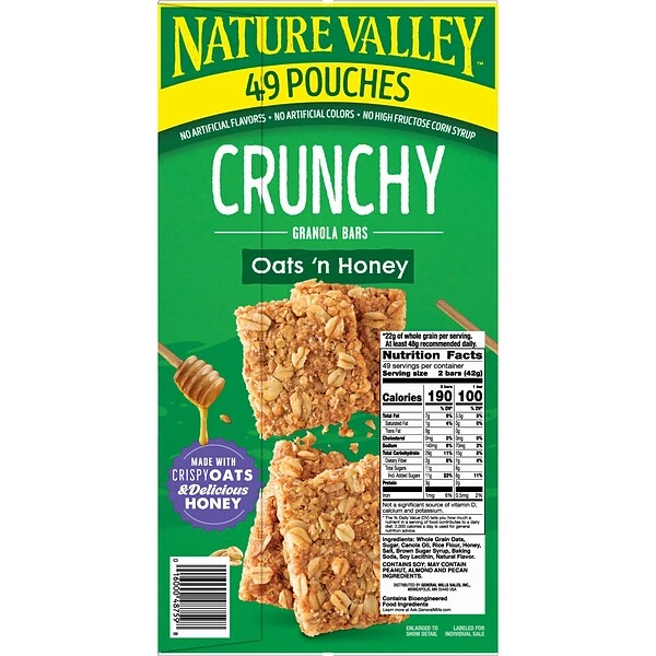 Nature Valley Bars, Oats And Honey, 1.49 Oz., 49/Box (48759) 5 Nature Valley Bars, Oats And Honey, 1.49 Oz., 49/Box (48759) - Image 3