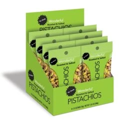 Wonderful Dry Roasted & Salted Pistachios, 2.5 Oz., 8 Bags/Pack (PAR070146A25M)