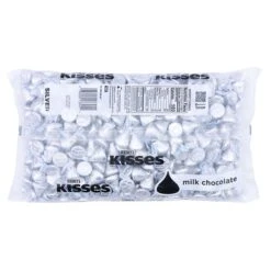 HERSHEY'S KISSES Silver Foils Milk Chocolate Candy, Bulk, 66.7 Oz, Bulk Bag, 400 Pieces (HEC33458)