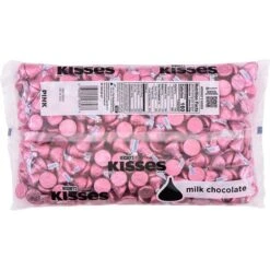 HERSHEY'S KISSES Pink Foil Milk Chocolate Pieces, 66.7 Oz. (HEC33434)