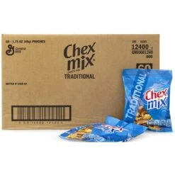 Chex Mix Traditional Savory Snack Mix, 1.75 Oz., 60 Bags/Pack (GEM1240)