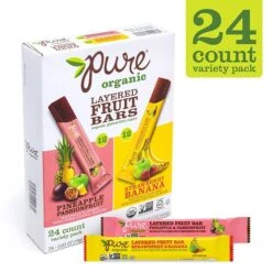 Pure Organic Layered Fruit Bars Variety Pack 0.63oz 24CT