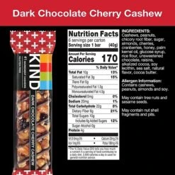 KIND Bar, Dark Chocolate Cherry Cashew, 1.4 Oz., 12/Box (PHW17250) -Gerber || Lindt || Mars Sales sp180888992 s7