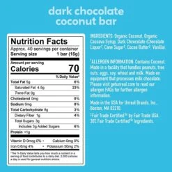 UNREAL Dark Chocolate Coconut Bar, 0.53 Oz., 40 Bars/Box (220-02087)