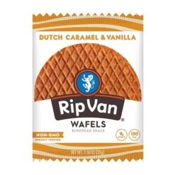 Rip Van Wafels Dutch Caramel And Vanilla Stroopwafels, 1.16 Oz., 12 Packs/Box, 12/Box (RVW00334)