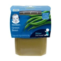 Gerber 2nd Foods Green Beans Baby Food, 4 Oz, 2-Packs, 8 Count (307-00058)
