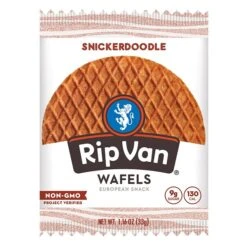 Rip Van Wafels Snickerdoodle Stroopwafels, 1.16 Oz., 12 Packs/Box, 12/Box (RVW00377)
