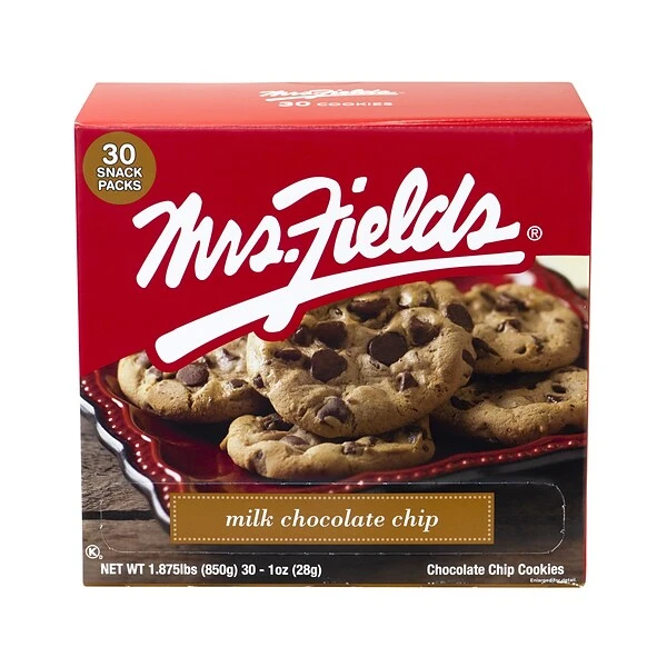 Mrs. Fields Milk Chocolate Chip Cookies, 1 Oz., 30/Pack (212-00009) 3 Mrs. Fields Milk Chocolate Chip Cookies, 1 Oz., 30/Pack (212-00009)
