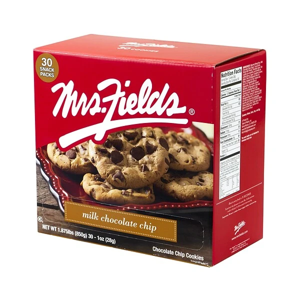 Mrs. Fields Milk Chocolate Chip Cookies, 1 Oz., 30/Pack (212-00009) 4 Mrs. Fields Milk Chocolate Chip Cookies, 1 Oz., 30/Pack (212-00009) - Image 2