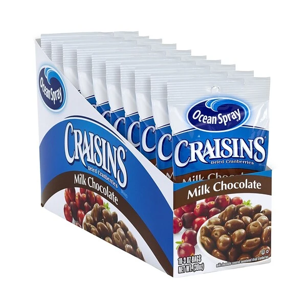 Ocean Spray Craisins Milk Chocolate Pieces, 2 Oz., 10/Pack (307-00073) 5 Ocean Spray Craisins Milk Chocolate Pieces, 2 Oz., 10/Pack (307-00073) - Image 3