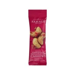 Sahale Snacks Glazed Mix Pomegranate Vanilla Cashews, 1.5 Oz., 18 Bags/Pack (SMU00328)