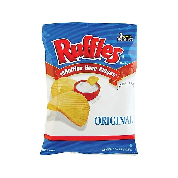 Ruffles Original Potato Chips, 1.5 Oz., 64 Bags/Pack (FRI44363) 3 Ruffles Original Potato Chips, 1.5 Oz., 64 Bags/Pack (FRI44363)