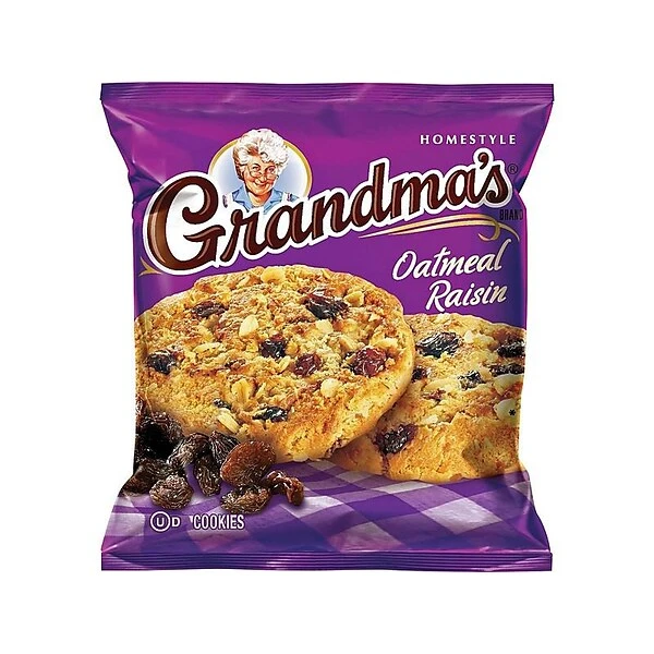 Grandma's Oatmeal Raisin Cookies, 2.5 Oz., 60 Packs/Box (FRI45093) 3 Grandma's Oatmeal Raisin Cookies, 2.5 Oz., 60 Packs/Box (FRI45093)