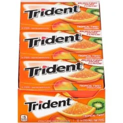 Trident Sugar Free Tropical Twist Gum, 14 Pieces/Pack, 12/Box (MOZ01110)