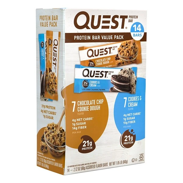 Quest Protein Bar Variety Value Pack, 14 Count (220-00966) 3 Quest Protein Bar Variety Value Pack, 14 Count (220-00966)